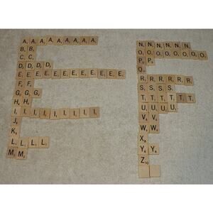 Lot 100 Vintage 1948 Scrabble Tiles Wooden Scrap Booking Crafts Selchow Righter